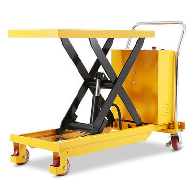 comprare Camionetto di sollevamento idraulico giallo 500 kg 0,9 m Camionetto di sollevamento a forbice semielettrico online manufacture