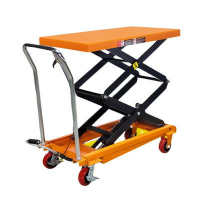 comprare Orange Mobile Scissor Table Lift idraulico 300kg Hydraulic Lift Table Cart online manufacture