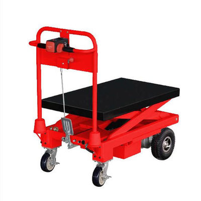 comprare 1500 kg Tavolo di sollevamento manuale a forbice Rosso carrello di sollevamento idraulico online manufacture