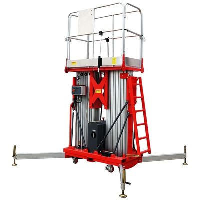 Piattaforme di lavoro aeree a doppio palo di alluminio 8m elevatore elettrico verticale