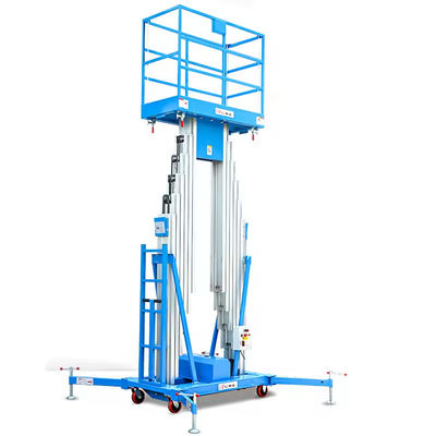 9m 250kg Masto elettrico Boom Lift Masto blu Lift verticale Leggero