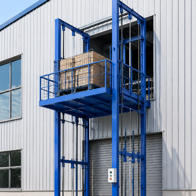 Elevatore idraulico per carichi domestici fissato al muro per merci industriali