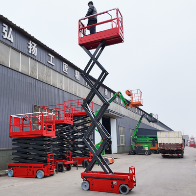 Piattaforma di lavoro semovente a forbice rossa 450kg 8m