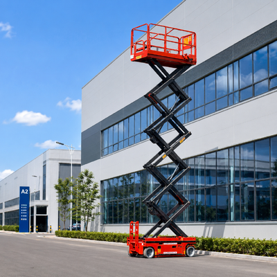Piattaforma di sollevamento a forbice elettrica a propulsione automatica 10 m Piattaforma idraulica di lavoro aereo