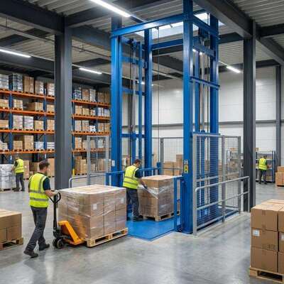 Piattaforma elevatrice idraulica elettrica verticale per merci