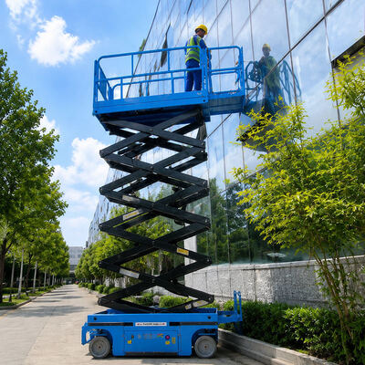 Piattaforma elevatrice mobile per persone da 10m 12m, piattaforma elevatrice a forbice semovente elettroidraulica